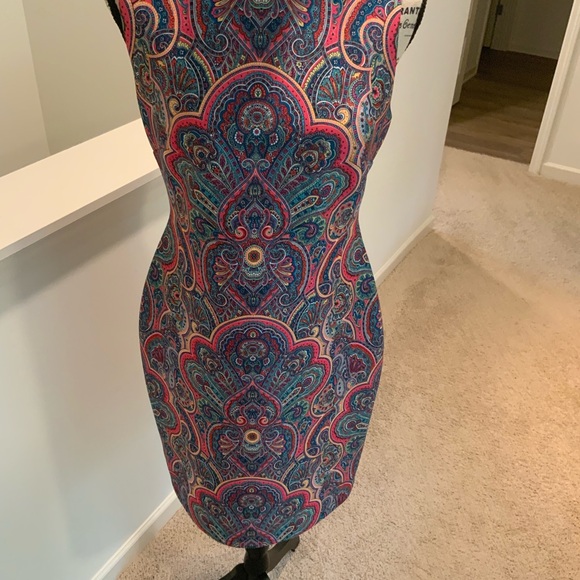 Tommy Hilfiger Multicolor Paisley Asymmetrical Dress - Picture 6 of 13